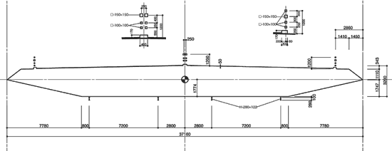 テキスト ボックス:    図２　主桁の断面図    